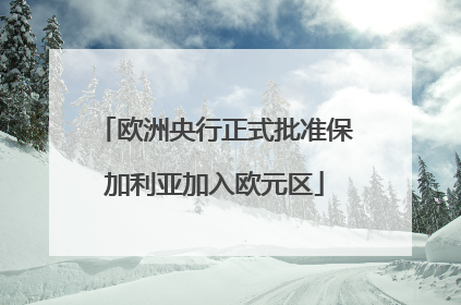 欧洲央行正式批准保加利亚加入欧元区