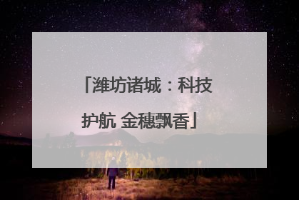 潍坊诸城：科技护航 金穗飘香