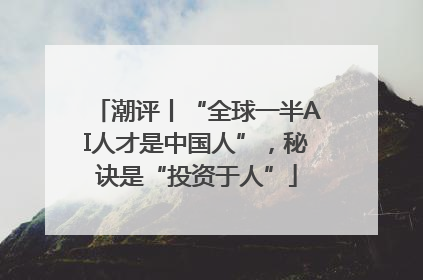潮评丨“全球一半AI人才是中国人”，秘诀是“投资于人”