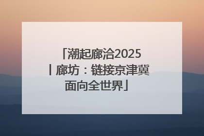 潮起廊洽2025丨廊坊：链接京津冀 面向全世界