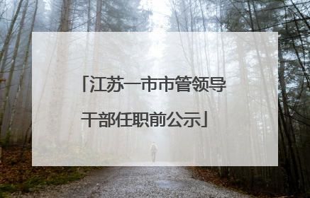 江苏一市市管领导干部任职前公示