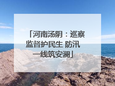 河南汤阴：巡察监督护民生 防汛一线筑安澜