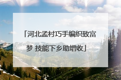 河北孟村巧手编织致富梦 技能下乡助增收