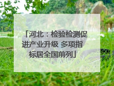 河北：检验检测促进产业升级 多项指标居全国前列