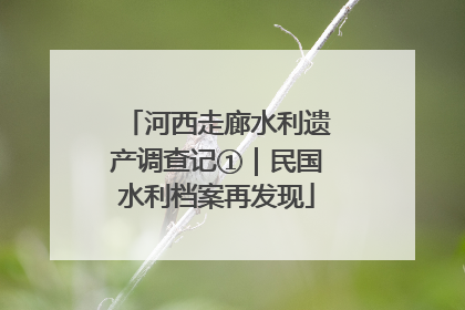 河西走廊水利遗产调查记①｜民国水利档案再发现