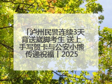 泸州民警连续3天背送崴脚考生 送上手写贺卡与公安小熊传递祝福丨2025四川高考