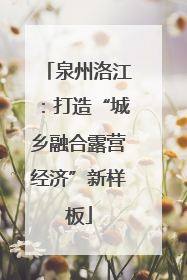 泉州洛江：打造“城乡融合露营经济”新样板