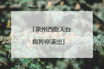 泉州西街天台将暂停演出
