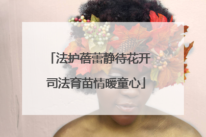 法护蓓蕾静待花开 司法育苗情暖童心