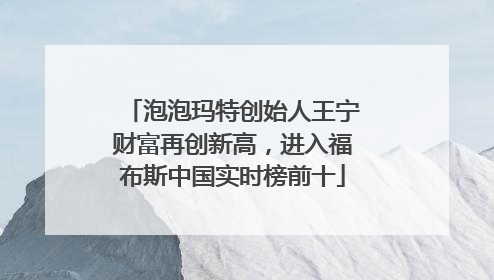 泡泡玛特创始人王宁财富再创新高，进入福布斯中国实时榜前十