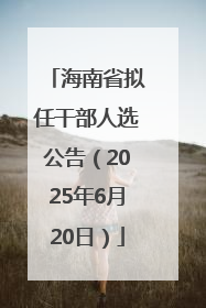 海南省拟任干部人选公告（2025年6月20日）