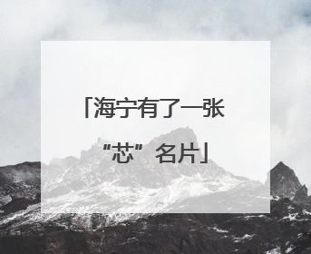 海宁有了一张“芯”名片