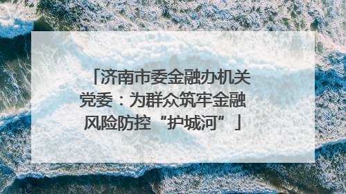 济南市委金融办机关党委：为群众筑牢金融风险防控“护城河”