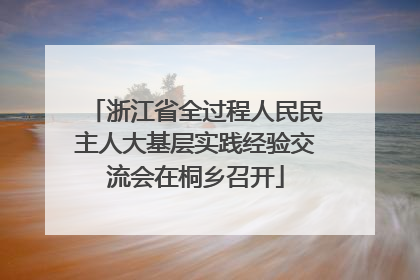 浙江省全过程人民民主人大基层实践经验交流会在桐乡召开