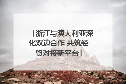 浙江与澳大利亚深化双边合作 共筑经贸对接新平台