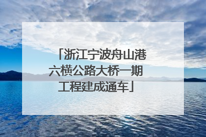 浙江宁波舟山港六横公路大桥一期工程建成通车