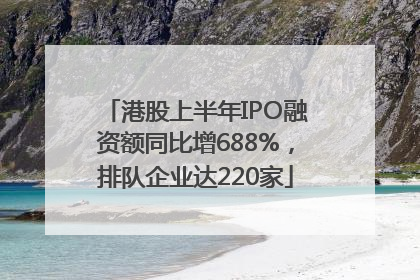 港股上半年IPO融资额同比增688%，排队企业达220家