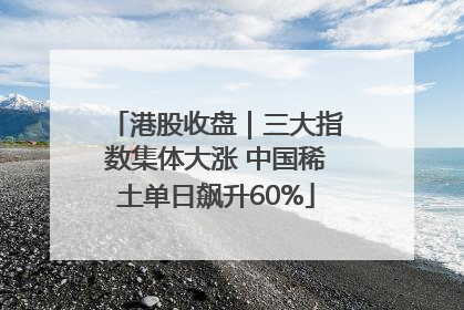 港股收盘｜三大指数集体大涨 中国稀土单日飙升60%