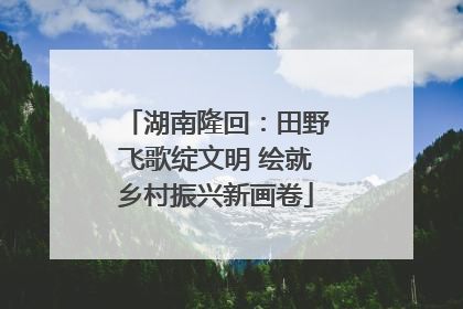 湖南隆回：田野飞歌绽文明 绘就乡村振兴新画卷