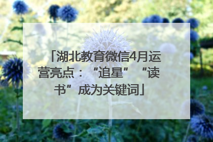 湖北教育微信4月运营亮点：“追星”“读书”成为关键词
