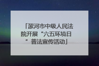 漯河市中级人民法院开展“六五环境日”普法宣传活动