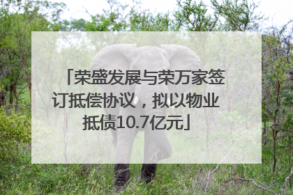 荣盛发展与荣万家签订抵偿协议，拟以物业抵债10.7亿元