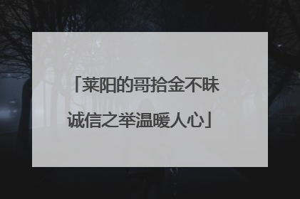 莱阳的哥拾金不昧 诚信之举温暖人心