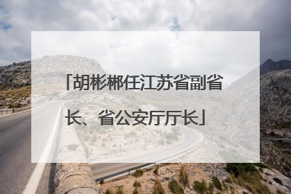 胡彬郴任江苏省副省长、省公安厅厅长