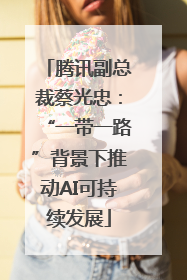 腾讯副总裁蔡光忠：“一带一路”背景下推动AI可持续发展
