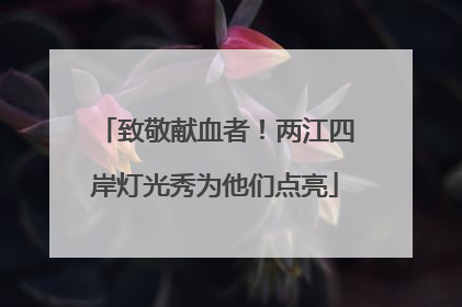 致敬献血者！两江四岸灯光秀为他们点亮