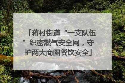 蒋村街道“一支队伍”织密燃气安全网，守护两大商圈餐饮安全