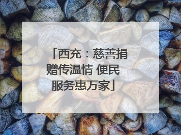 西充：慈善捐赠传温情 便民服务惠万家