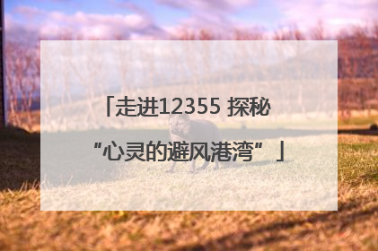 走进12355 探秘“心灵的避风港湾”
