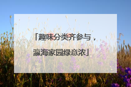 趣味分类齐参与，瀛海家园绿意浓