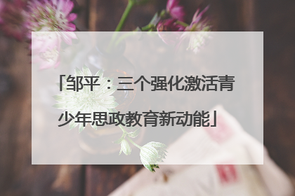 邹平：三个强化激活青少年思政教育新动能