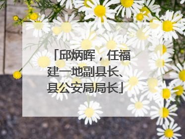 邱炳晖，任福建一地副县长、县公安局局长