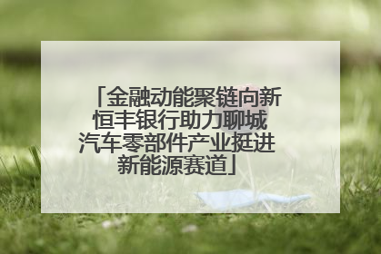 金融动能聚链向新 恒丰银行助力聊城汽车零部件产业挺进新能源赛道