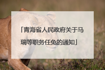 青海省人民政府关于马瑞等职务任免的通知