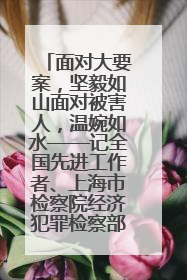 面对大要案，坚毅如山面对被害人，温婉如水——记全国先进工作者、上海市检察院经济犯罪检察部主任马玮玮