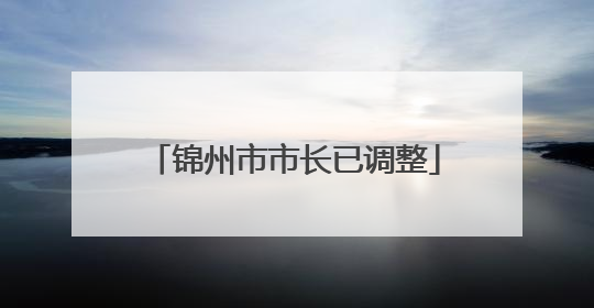 锦州市市长已调整
