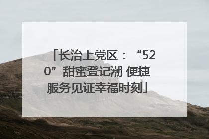 长治上党区：“520”甜蜜登记潮 便捷服务见证幸福时刻