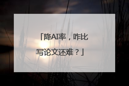 降AI率，咋比写论文还难？