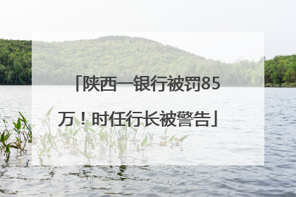 陕西一银行被罚85万！时任行长被警告