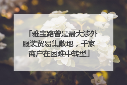 雅宝路曾是最大涉外服装贸易集散地，千家商户在困难中转型
