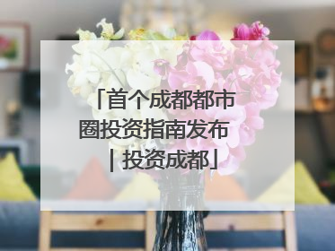 首个成都都市圈投资指南发布｜投资成都