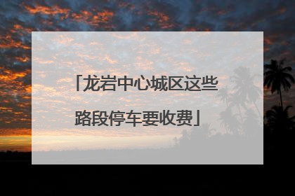 龙岩中心城区这些路段停车要收费