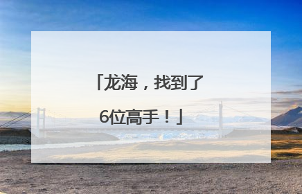 龙海，找到了6位高手！