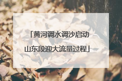 黄河调水调沙启动 山东段迎大流量过程