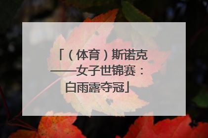 （体育）斯诺克——女子世锦赛：白雨露夺冠