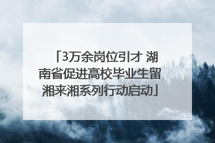3万余岗位引才 湖南省促进高校毕业生留湘来湘系列行动启动